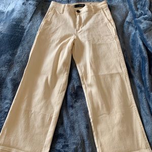 kut from the kloth charlette crop culotte cream jeans